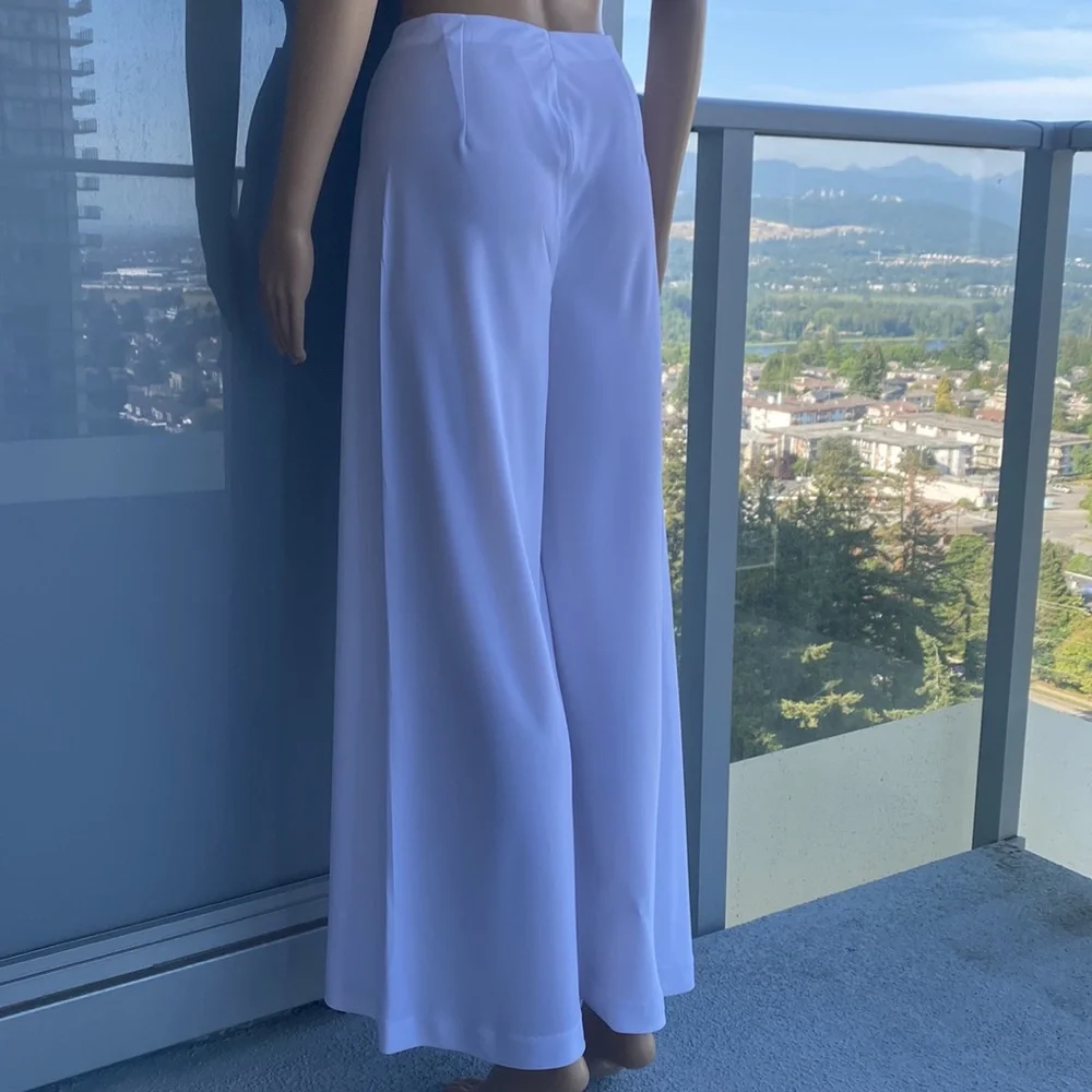 White Vintage Palazzo Pants - Picture 4 of 9